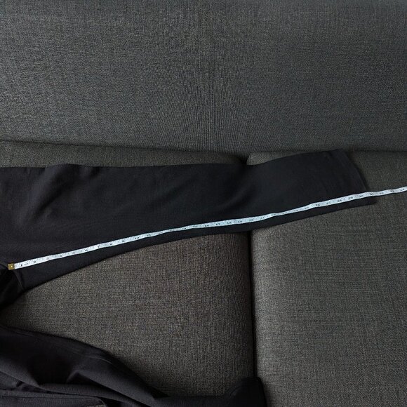 Eileen Fisher Black Leather Trimmed Stretch Ponte Pants - Picture 9 of 10